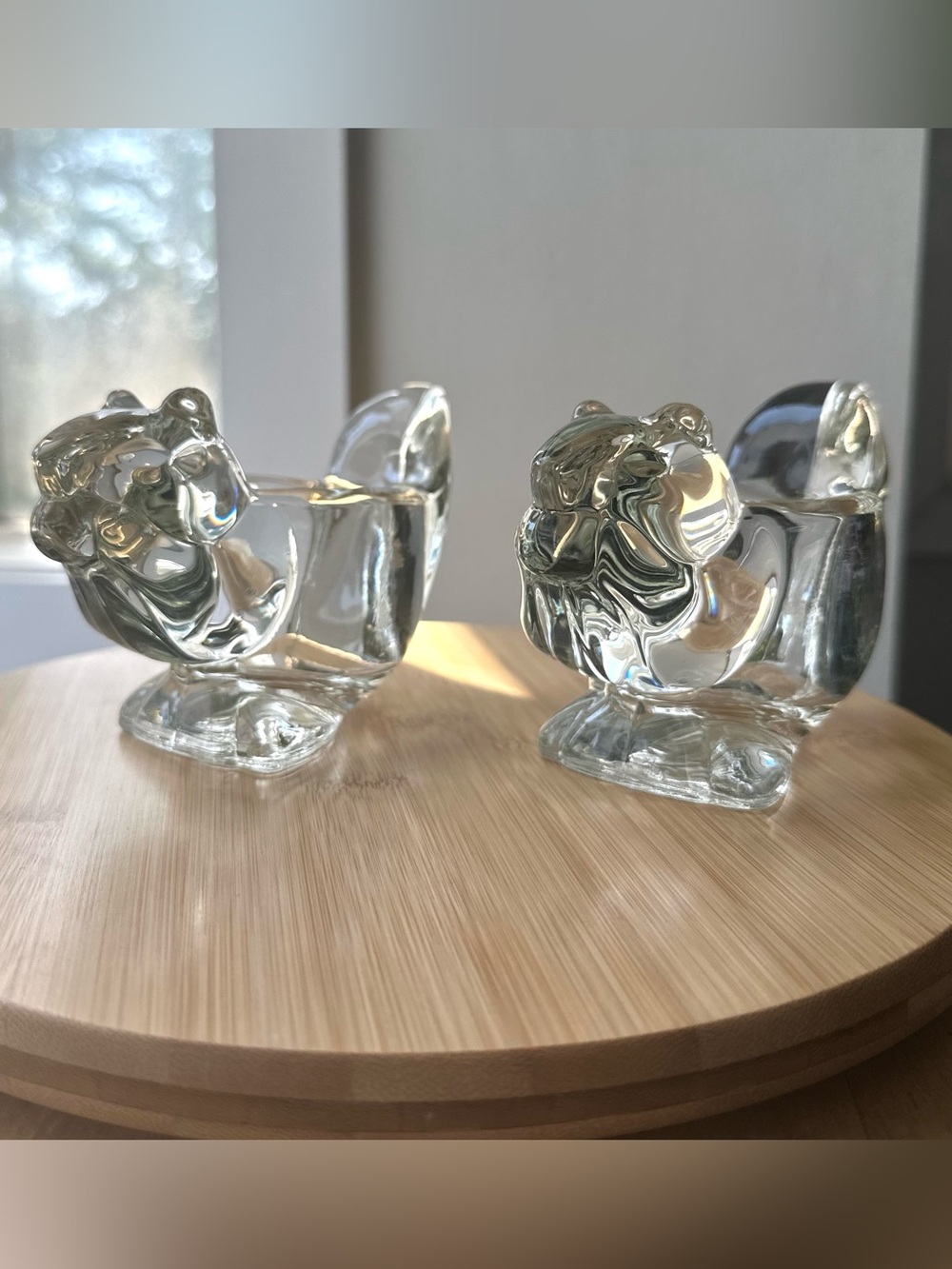 Vintage Avon Glass Squirrel Candle Holders - Woodland Fantasy